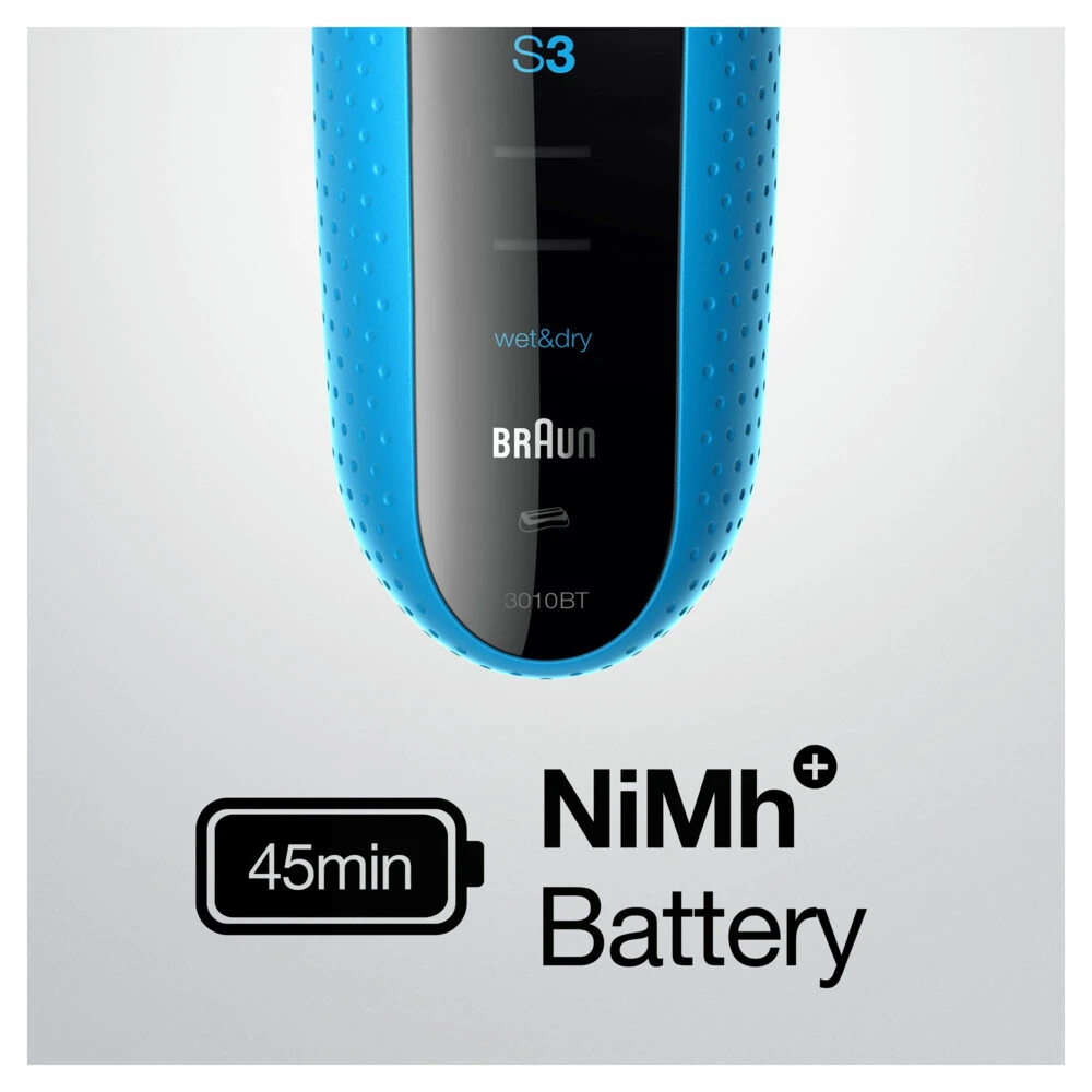 Braun Elektrisch Scheerapparaat Series 3 3010BT Zwart / Blauw 2 Braun Elektrisch Scheerapparaat Series 3 3010BT Zwart / Blauw - Afbeelding 2