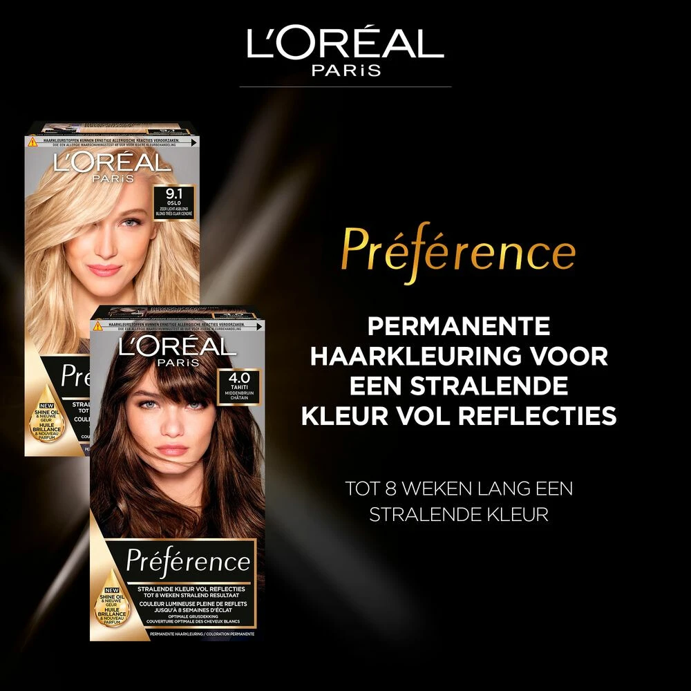 L'Oreal Lu0027Oréal Preference Haarkleuring 01 Napoli - Zwart 3 L'Oreal Lu0027Oréal Preference Haarkleuring 01 Napoli - Zwart - Afbeelding 3