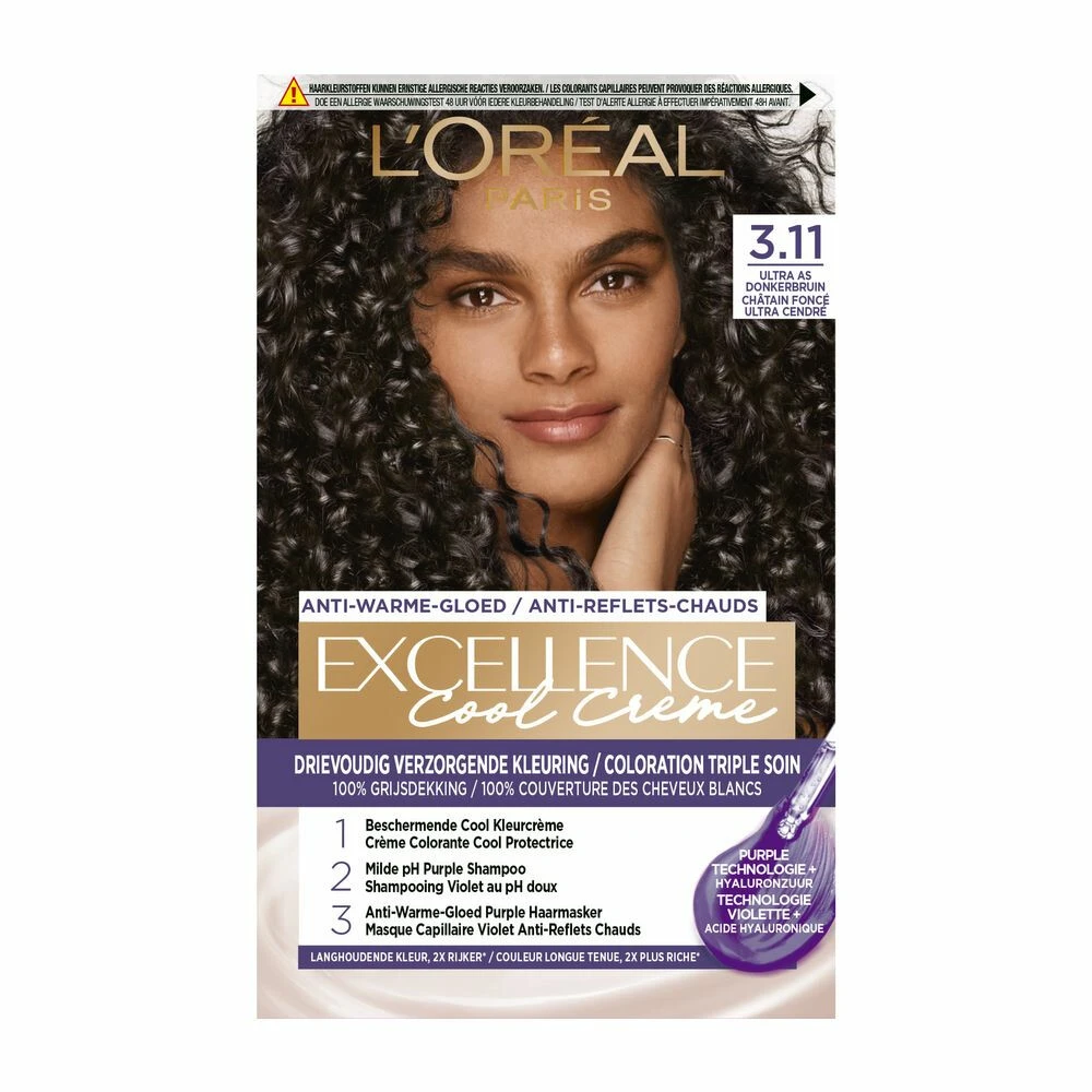 L'Oreal Lu0027Oréal Excellence Cool Cream 3.11 - Ultra Ash Donkerbruin 1 L'Oreal Lu0027Oréal Excellence Cool Cream 3.11 - Ultra Ash Donkerbruin