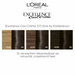 L'Oreal Lu0027Oréal Excellence Cool Cream 3.11 - Ultra Ash Donkerbruin 6 L'Oreal Lu0027Oréal Excellence Cool Cream 3.11 - Ultra Ash Donkerbruin -Plein Winkel 1011786 3