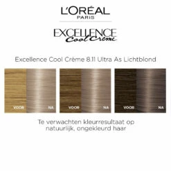 L'Oreal Lu0027Oréal Excellence Cool Cream 8.11 - Ultra Ash Lichtblond -Plein Winkel 1011794 4