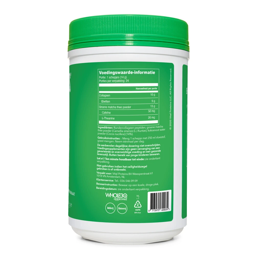 3x Vital Proteins Matcha Collageen 2 3x Vital Proteins Matcha Collageen - Afbeelding 2