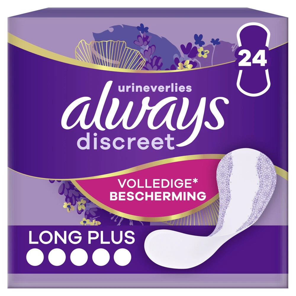 Always® 4x Always Discreet Long+ Inlegkruisjes Urineverlies 2 Always® 4x Always Discreet Long+ Inlegkruisjes Urineverlies - Afbeelding 2