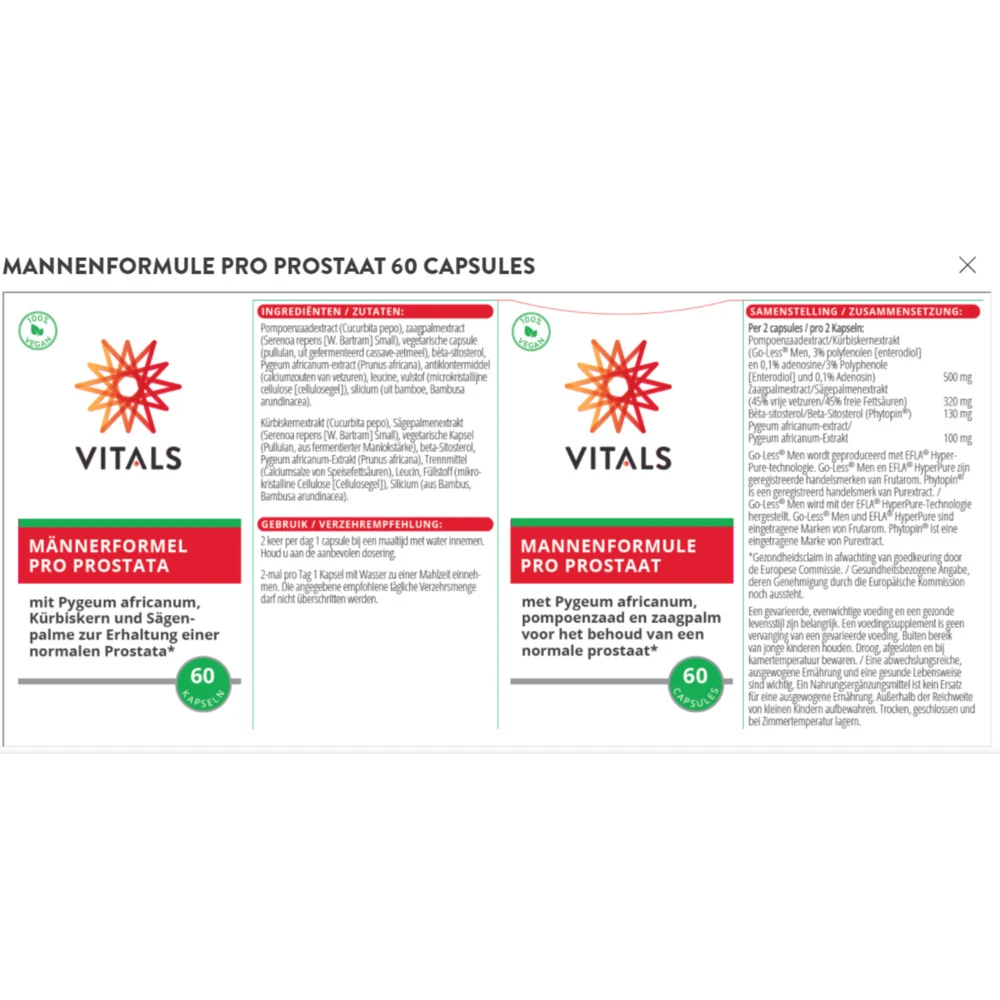 Vitals Mannenformule Pro Prostaat 2 Vitals Mannenformule Pro Prostaat - Afbeelding 2