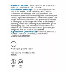 Intoleran Lactase 2.500 5 Intoleran Lactase 2.500 -Plein Winkel 1036740 3