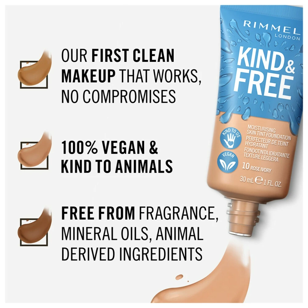 Rimmel KIND & FREE Vegan Foundation 400 Natural Beige 3 Rimmel KIND & FREE Vegan Foundation 400 Natural Beige - Afbeelding 3