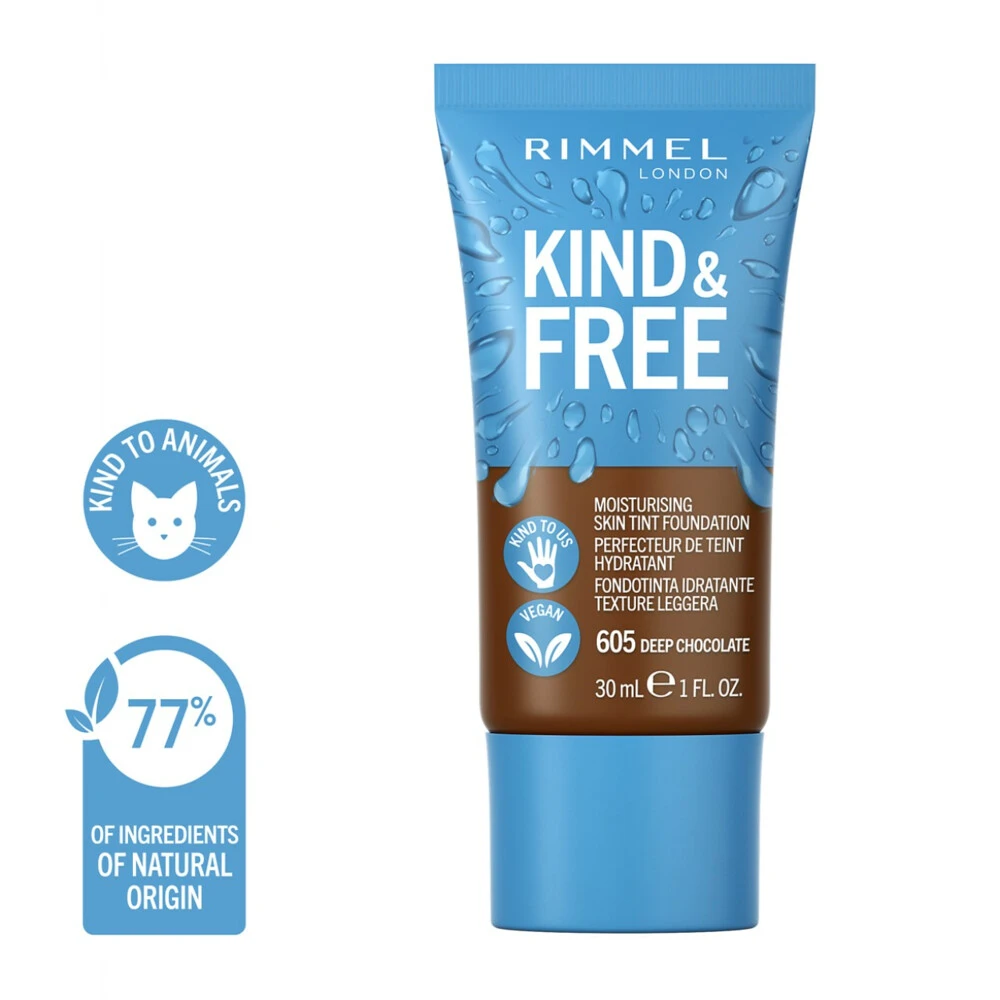 Rimmel KIND & FREE Vegan Foundation 605 Deep Chocolate 1 Rimmel KIND & FREE Vegan Foundation 605 Deep Chocolate
