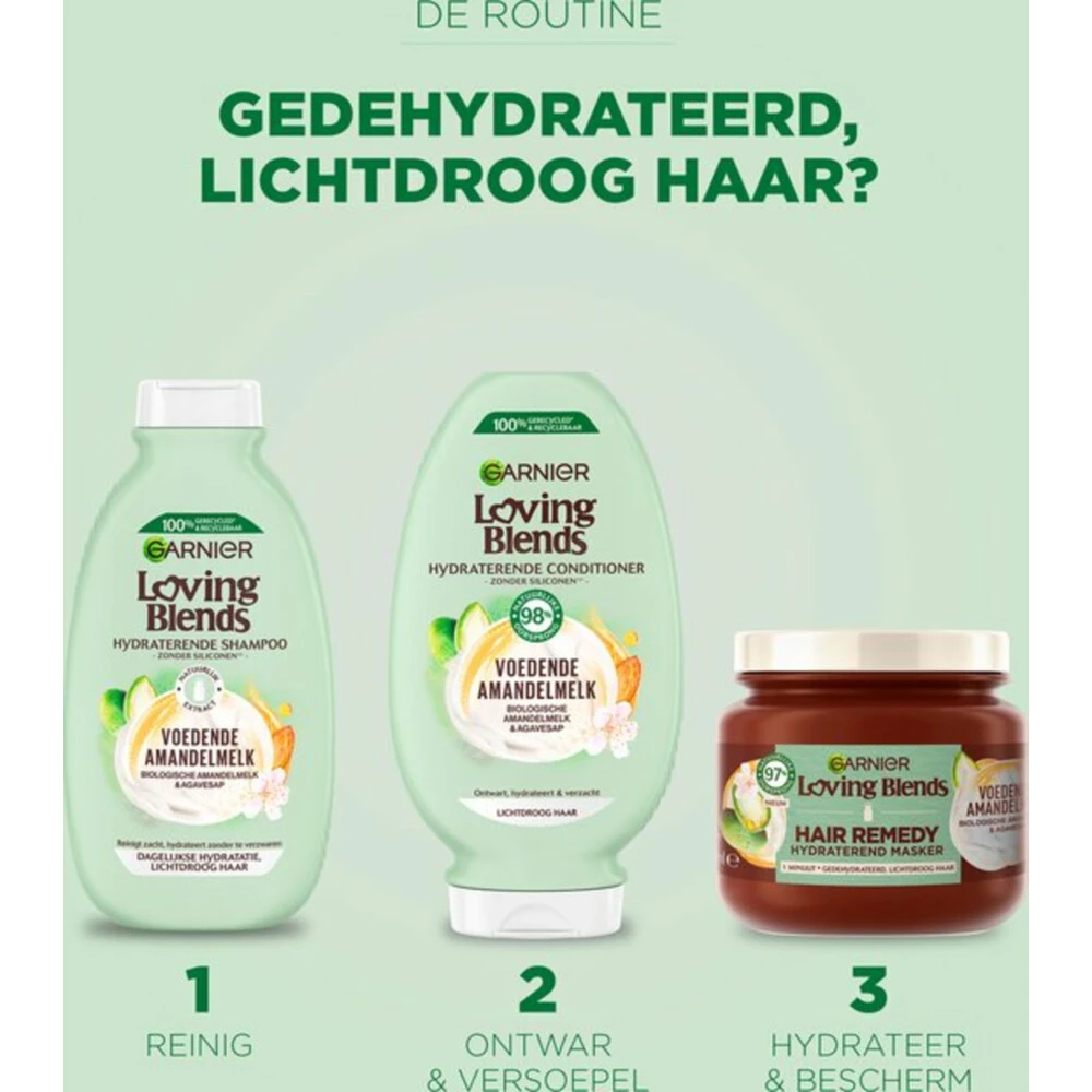 6x Garnier Loving Blends Voedende Amandelmelk Conditioner 2 6x Garnier Loving Blends Voedende Amandelmelk Conditioner - Afbeelding 2