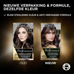 L'Oreal Lu0027Oréal Preference Haarkleuring 5.21 Koel Lichtbruin -Plein Winkel 1055279 3