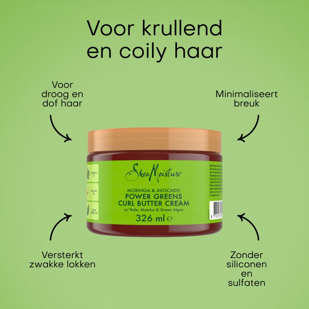 Shea Moisture Curl Butter Cream Power Greens 3 Shea Moisture Curl Butter Cream Power Greens - Afbeelding 3