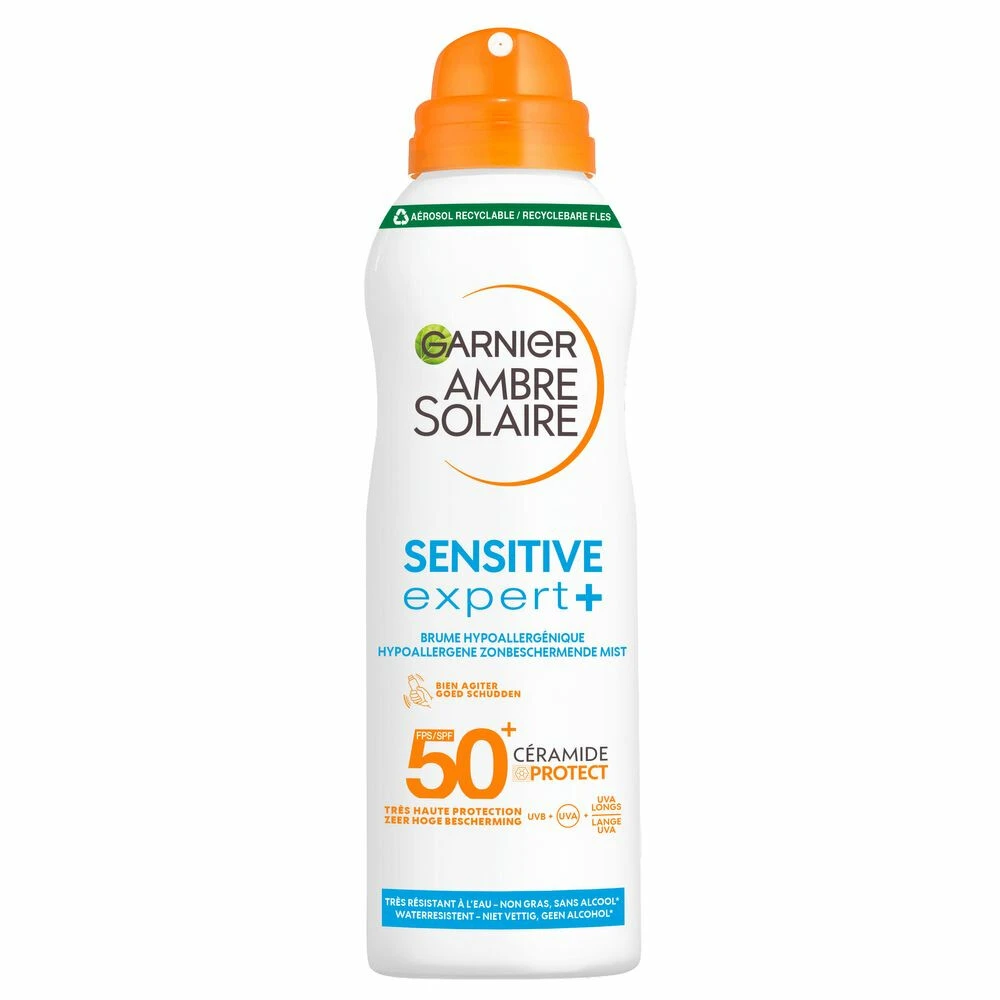 Garnier Ambre Solaire Sensitive Expert+ Beschermende Mist Spray SPF 50+ 1 Garnier Ambre Solaire Sensitive Expert+ Beschermende Mist Spray SPF 50+