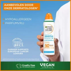 Garnier Ambre Solaire Sensitive Expert+ Beschermende Mist Spray SPF 50+ 7 Garnier Ambre Solaire Sensitive Expert+ Beschermende Mist Spray SPF 50+ -Plein Winkel 1067267 4