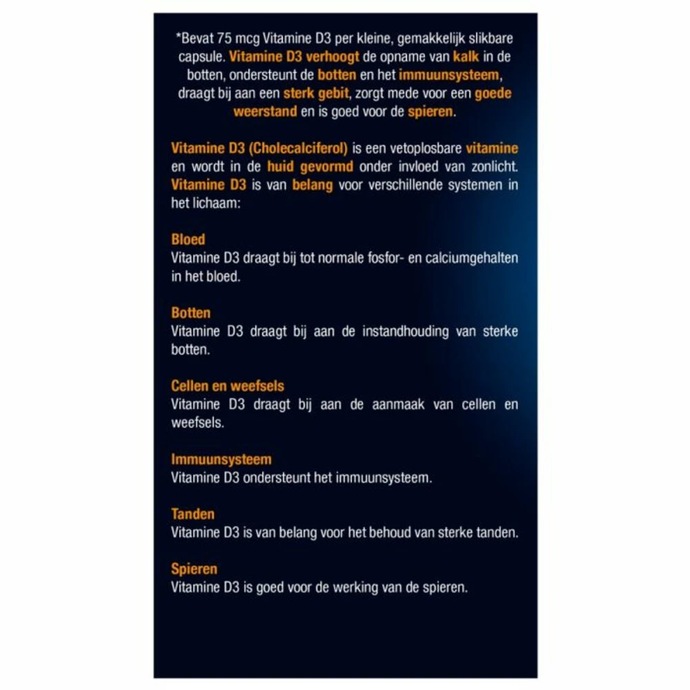 3x Lucovitaal Vitamine D3 D3 75mcg (3000IE) Forte 4 3x Lucovitaal Vitamine D3 D3 75mcg (3000IE) Forte - Afbeelding 4