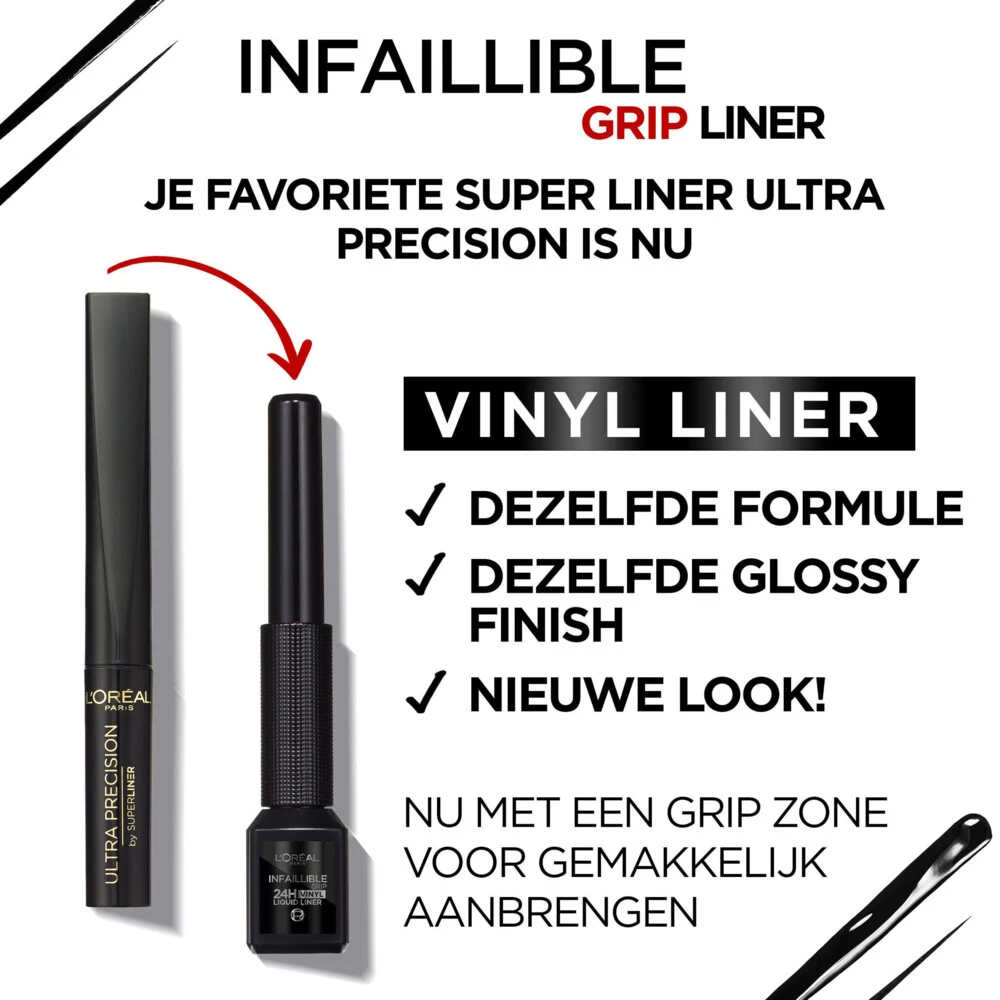 L'Oreal Lu0027Oréal Infaillible Grip 24H Vinyl Liquid Eyeliner Zwart 4 L'Oreal Lu0027Oréal Infaillible Grip 24H Vinyl Liquid Eyeliner Zwart - Afbeelding 4