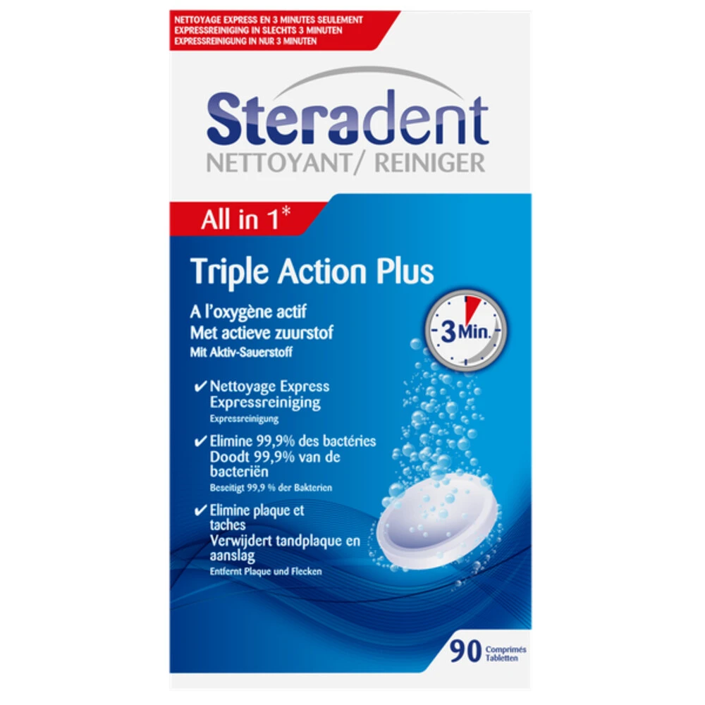 4x Steradent Triple Action Plus Kunstgebit Reiniger 1 4x Steradent Triple Action Plus Kunstgebit Reiniger