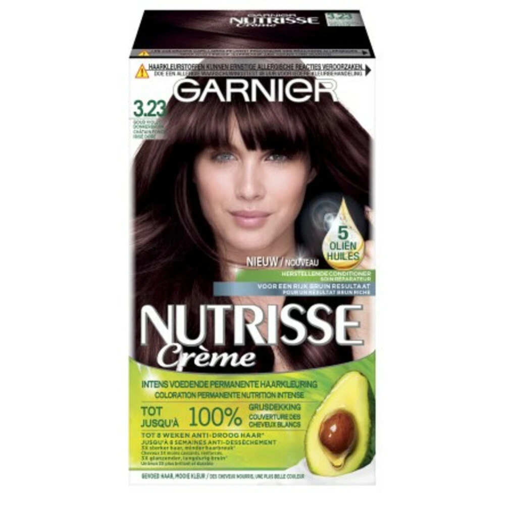 Garnier Nutrisse Crème 3.23 - Goud Violet Donker Bruin 1 Garnier Nutrisse Crème 3.23 - Goud Violet Donker Bruin