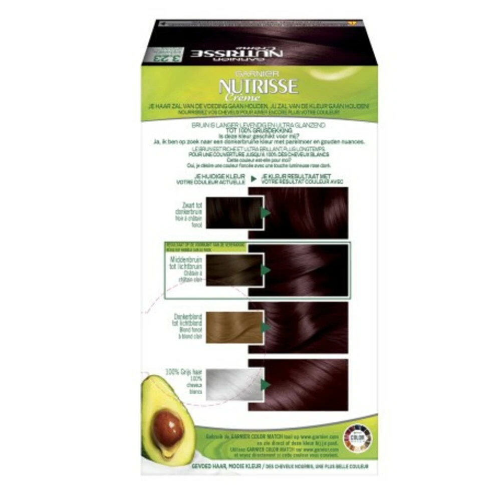 Garnier Nutrisse Crème 3.23 - Goud Violet Donker Bruin 3 Garnier Nutrisse Crème 3.23 - Goud Violet Donker Bruin - Afbeelding 3
