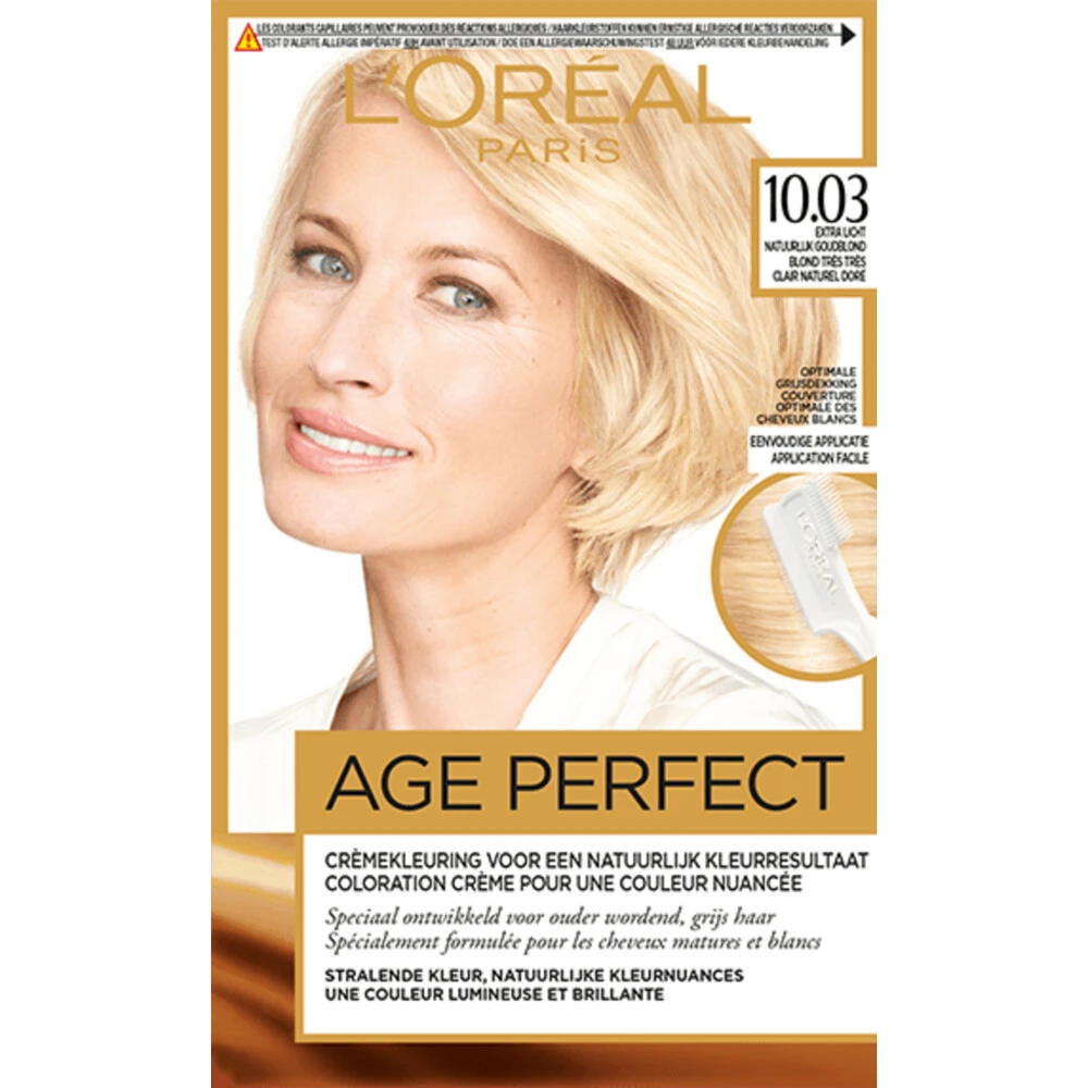 L'Oreal Lu0027Oréal Excellence Age Perfect Haarverf 10.03 Extra Licht Natuurlijk Goudblond 1 L'Oreal Lu0027Oréal Excellence Age Perfect Haarverf 10.03 Extra Licht Natuurlijk Goudblond