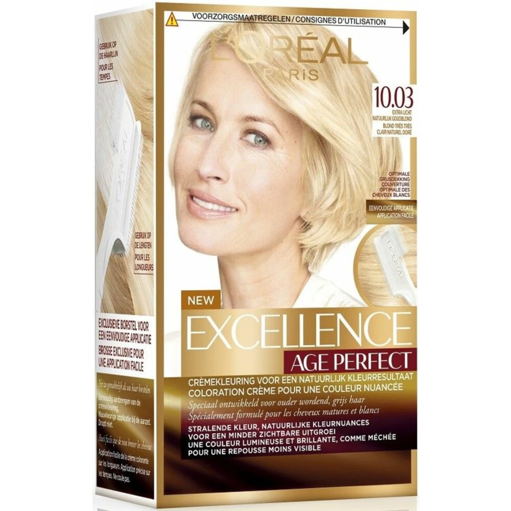 L'Oreal Lu0027Oréal Excellence Age Perfect Haarverf 10.03 Extra Licht Natuurlijk Goudblond 2 L'Oreal Lu0027Oréal Excellence Age Perfect Haarverf 10.03 Extra Licht Natuurlijk Goudblond - Afbeelding 2