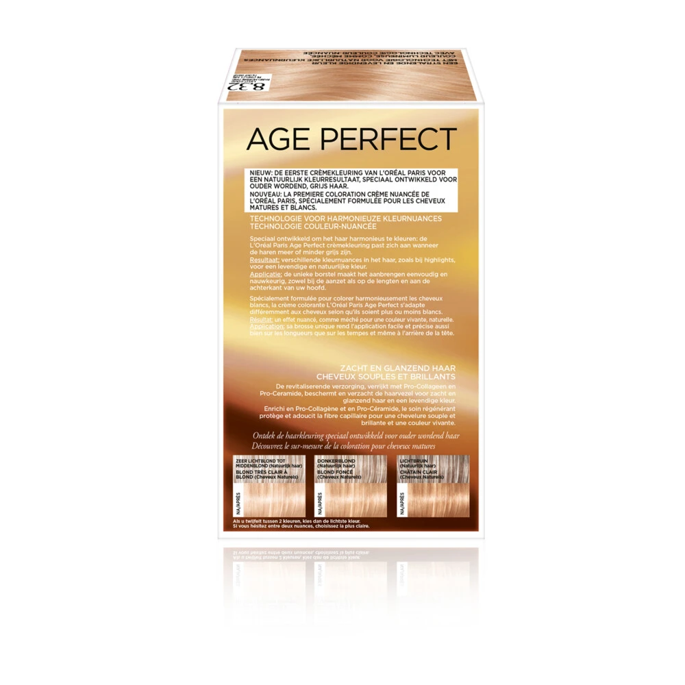 L'Oreal Lu0027Oréal Excellence Age Perfect Haarverf 8.32 Licht Goud Parelmoerblond 3 L'Oreal Lu0027Oréal Excellence Age Perfect Haarverf 8.32 Licht Goud Parelmoerblond - Afbeelding 3