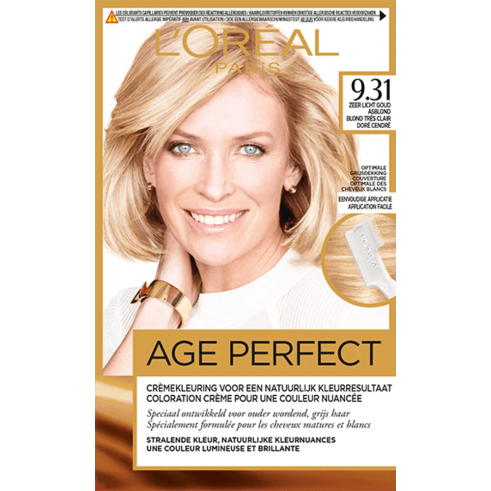 L'Oreal Lu0027Oréal Excellence Age Perfect Haarverf 9.31 Zeer Licht Goud Asblond 1 L'Oreal Lu0027Oréal Excellence Age Perfect Haarverf 9.31 Zeer Licht Goud Asblond