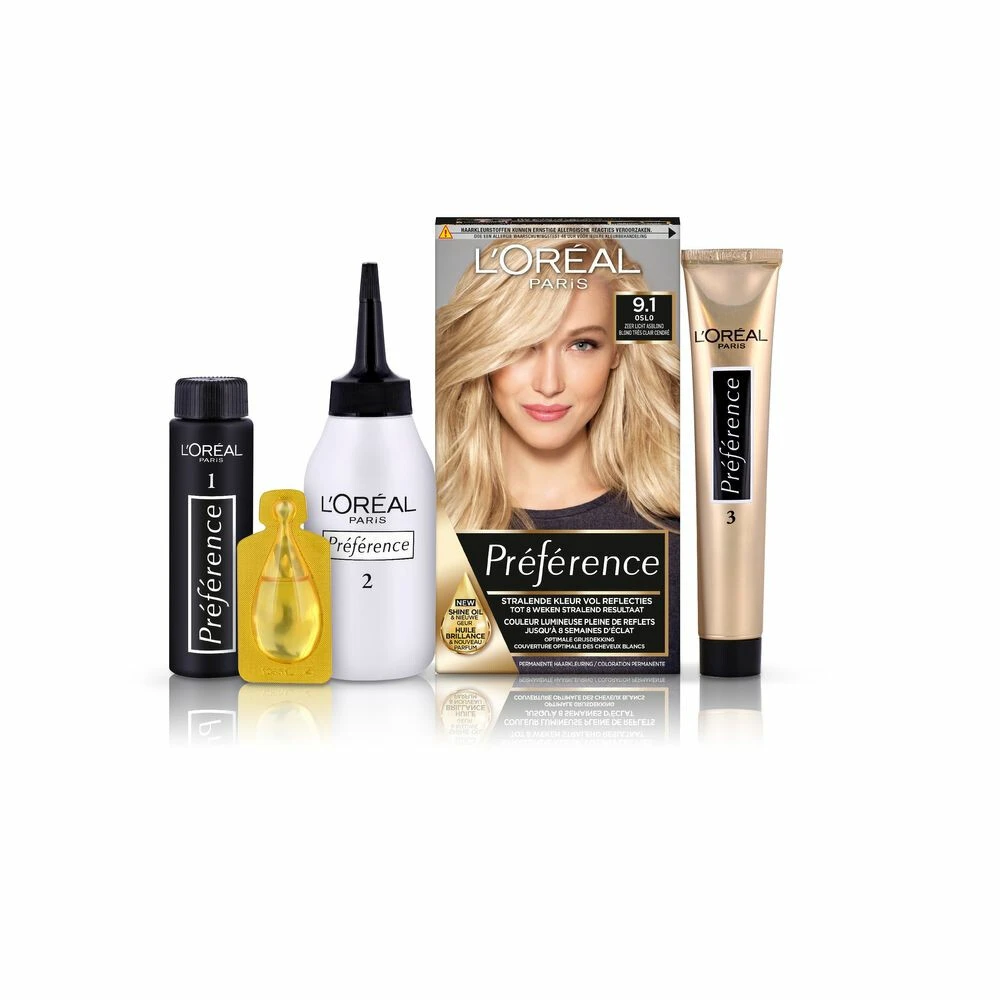 L'Oreal Lu0027Oréal Preference Haarkleuring 9.1 Viking - Zeer Licht Asblond 3 L'Oreal Lu0027Oréal Preference Haarkleuring 9.1 Viking - Zeer Licht Asblond - Afbeelding 3