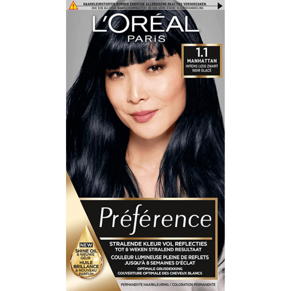 L'Oreal Lu0027Oréal Preference Haarkleuring 1.1 Manhattan - Intens IJzig Zwart 1 L'Oreal Lu0027Oréal Preference Haarkleuring 1.1 Manhattan - Intens IJzig Zwart