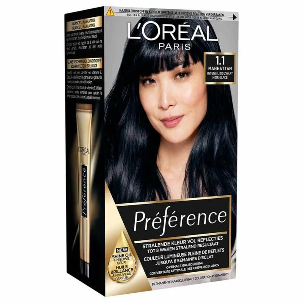L'Oreal Lu0027Oréal Preference Haarkleuring 1.1 Manhattan - Intens IJzig Zwart 2 L'Oreal Lu0027Oréal Preference Haarkleuring 1.1 Manhattan - Intens IJzig Zwart - Afbeelding 2