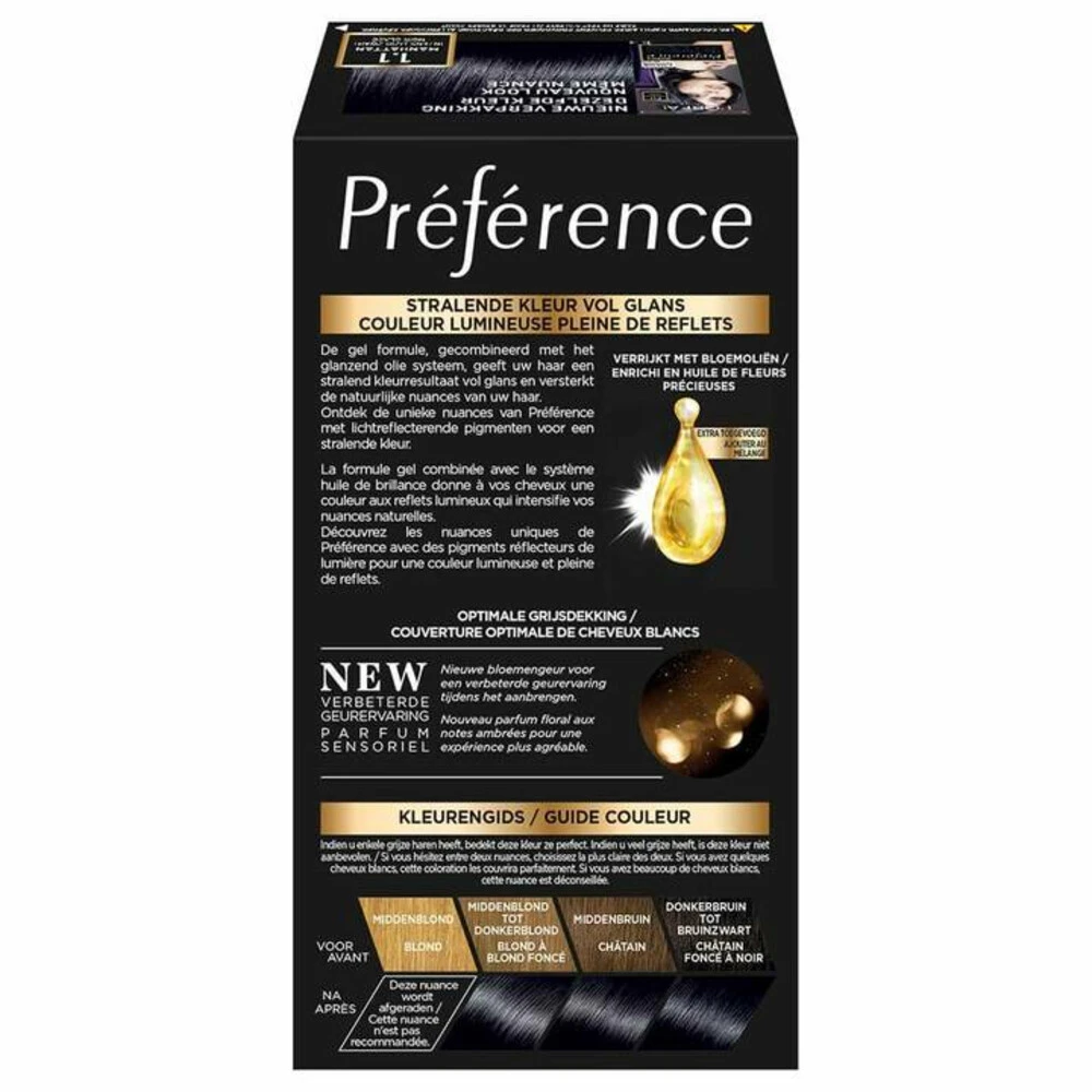 L'Oreal Lu0027Oréal Preference Haarkleuring 1.1 Manhattan - Intens IJzig Zwart 3 L'Oreal Lu0027Oréal Preference Haarkleuring 1.1 Manhattan - Intens IJzig Zwart - Afbeelding 3