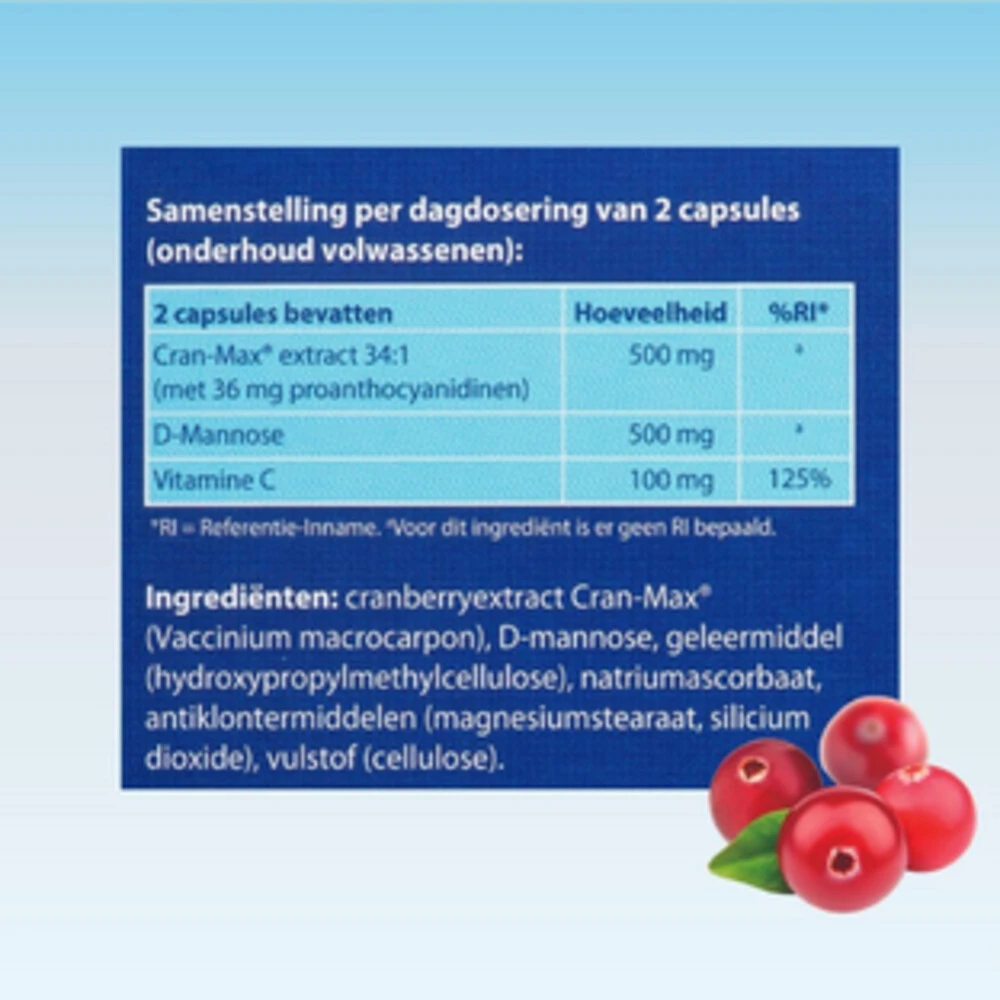 Blase Berry Cranberry & D-Mannose 2 Blase Berry Cranberry & D-Mannose - Afbeelding 2