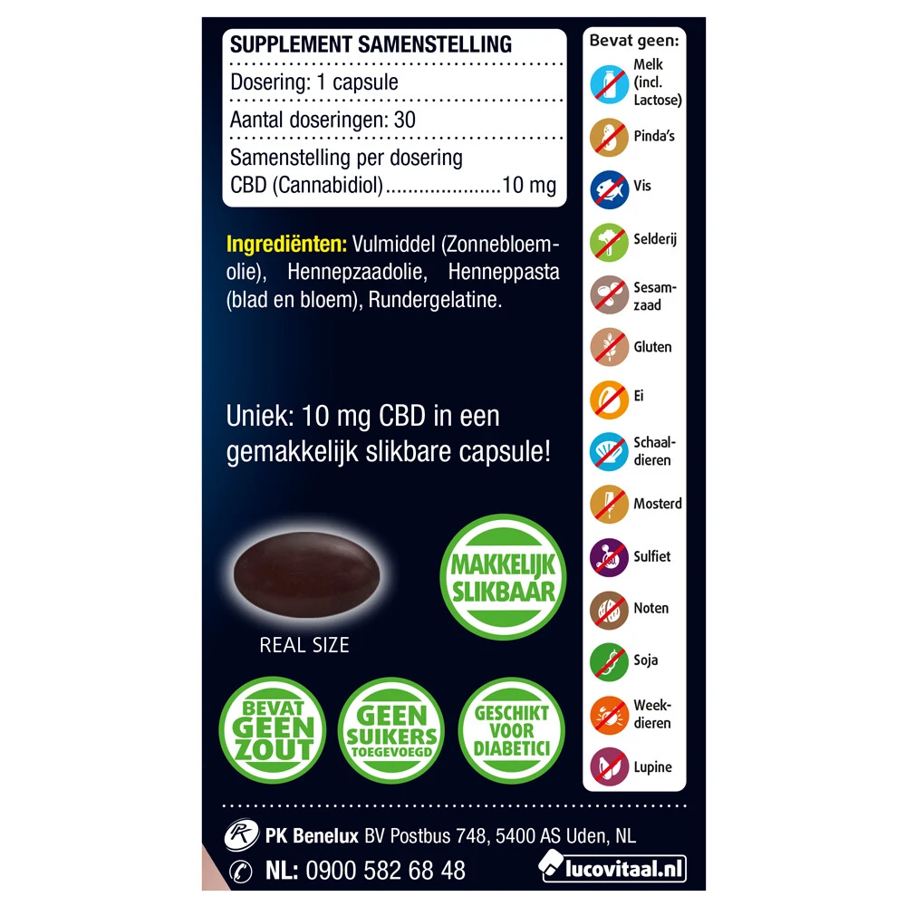 Lucovitaal CBD Cannabidiol 10 Mg 3 Lucovitaal CBD Cannabidiol 10 Mg - Afbeelding 3